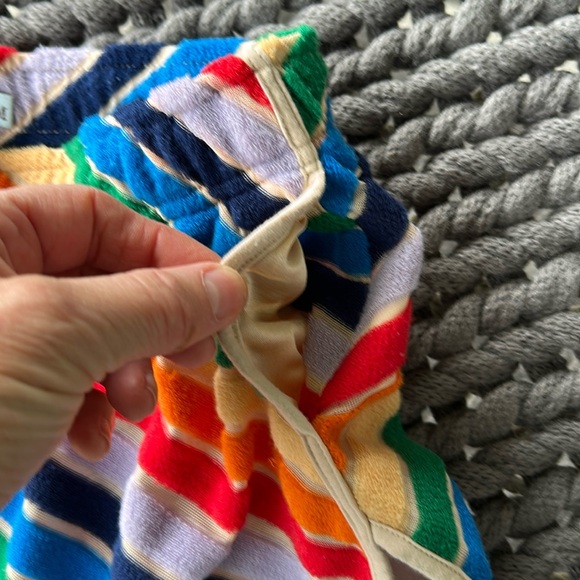 Judith March High Waist Rainbow Stripe Chevron Dolphin Hem Shorts M NEW Retro - Picture 4 of 5